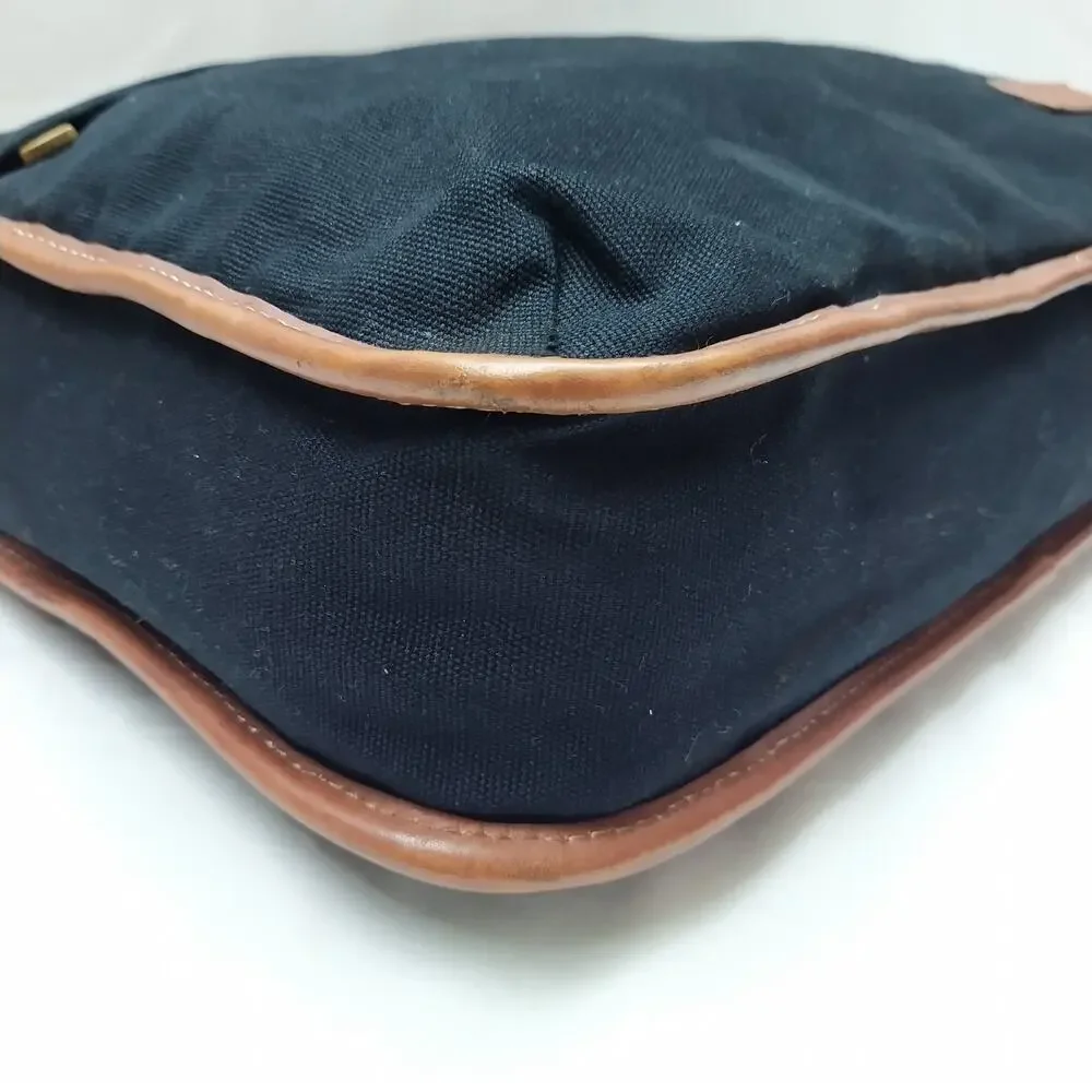 Tommy Hilfiger Dark Blue Canvas Double Handles Zipper Messenger Laptop Bag